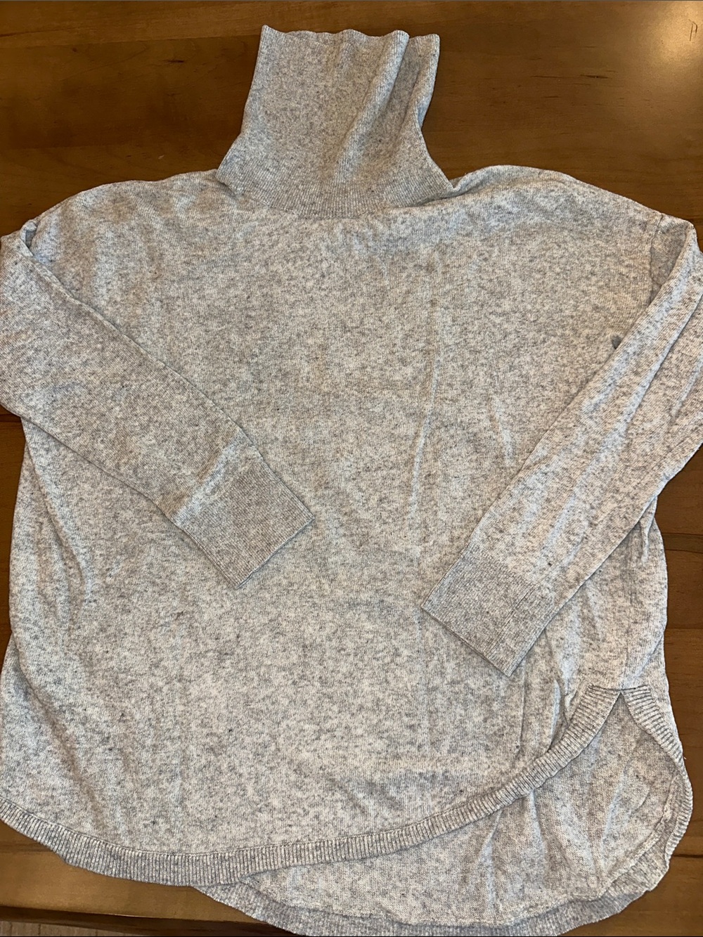 Treasure & Bond Heather Light Gray Turtleneck Sweater